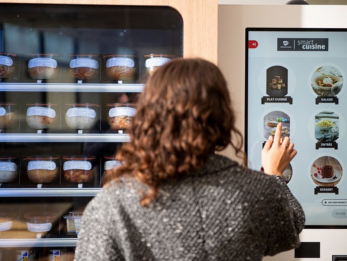 Sélection des produits sur le distributeur intelligent